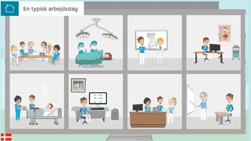 En typisk arbejdsdag animeret